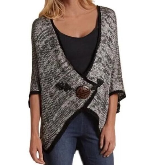 Soft Surroundings Sweaters - Soft Surroundings Mei Ling Knit Cozy Poncho Cape Unique Christmas Gift Lagenlook